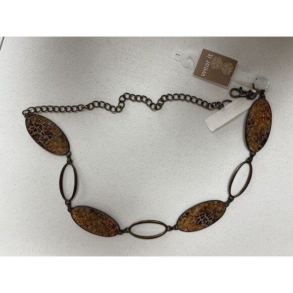 Wear It Women's Leopard Gypsy Chain Belt - Look At The Measurements - Size 0 4/6 - Picture 1 of 4